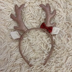 Girls Gold Glitter Reindeer Headband, one size fits all.